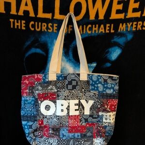 Custom Sewn "Obey" Tote Bag